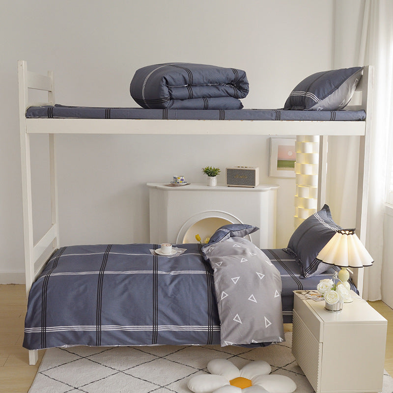Student dormitory quilt cover three-piece bed sheet pure cotton single bed children's bed quilt cover simple four-season universal 3