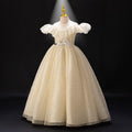 Girls' high-end flower girl dresses, wedding gowns, runway show, little girl host performance, long sequined dresses, foreign trade cross-border