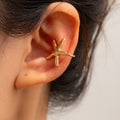 Gold earrings wholesale 2025 new european and american cross-border alloy jewelry niche accessible luxury starfish earrings women's ear cuff