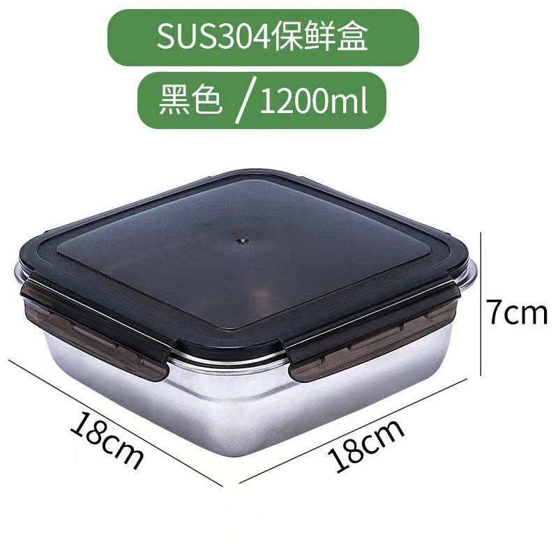 304 stainless steel food storage container - refrigerator & freezer safe, vacuum-sealed lunch box, food preservation container, rice box, and kimchi jar