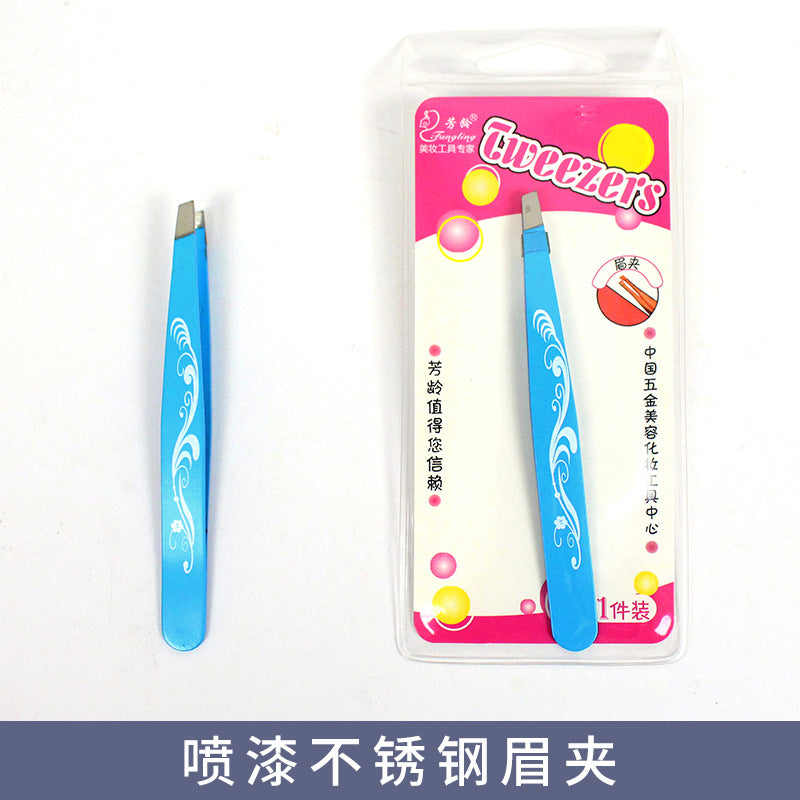 Fangling a406 beauty eyebrow clip eyebrow trimming clip eyebrow plucking tweezers eyebrow plucking beard oblique eyebrow clip printing