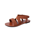 summer new european and american style plus size peep-toe elastic solid color slip-on fashion women's flat sandals wholesale