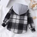 Baby long sleeve plaid hooded shirt top