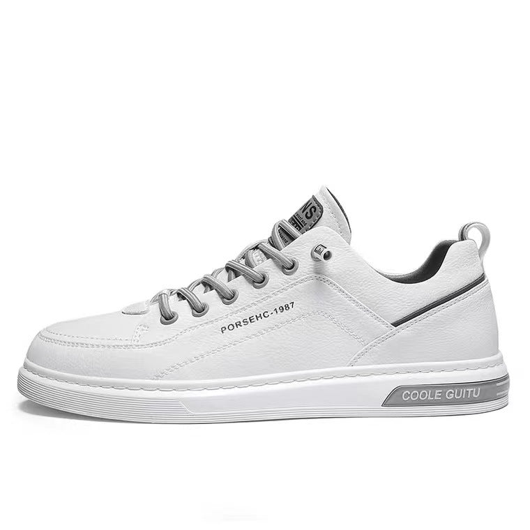 Men's shoes 2026 new spring collection: korean style trendy casual leather shoes, versatile sneakers, men's white canvas shoes 1987