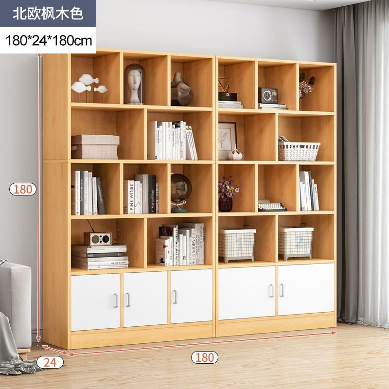 Bookshelf floor-standing storage rack living room for home wall-mounted storage cabinet storage cabinet office filing cabinet simple bookcase