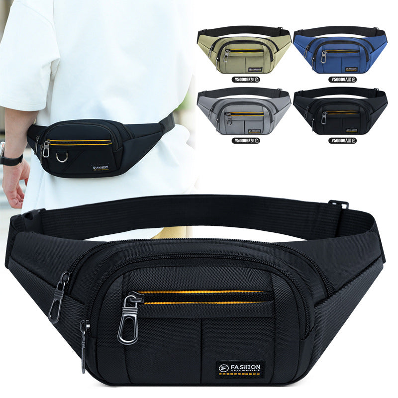 Cross-border men's fanny pack, construction site work, portable mobile phone bag, outdoor sports breast bag, trendy versatile shoulder messenger bag
