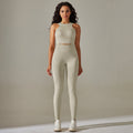 fashion seamless peach solid color tight high elastic vest yoga suit sports fitness yoga suit two-piece set