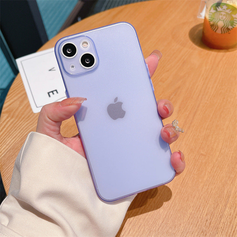Suitable for iphone17pro ultra-thin frosted mobile phone case golden apple 15 heat dissipation fine hole 14 skin feel protective cover