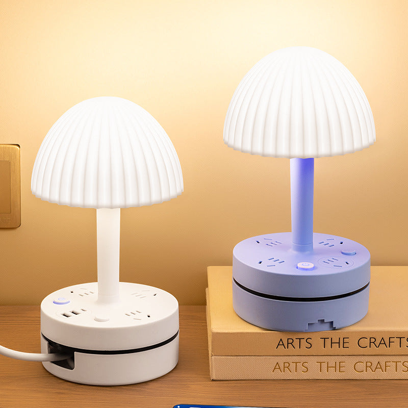 Integrated led desk lamp with socket, plug-in multifunctional dual-use usb energy-saving night light, bedside eye-care study reading lamp