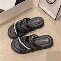 Platform chunky heel pearl slippers - two-way design, sweet & chic sandals for women, 2026 summer new arrivals, gentle pearl sandals