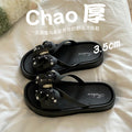 Popular internet celebrity good sandals women's summer new arrivaloutweareasiest for matchthick soleheight-increasing beach flip-flops