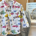 boys' spring/autumn casual top - new stylish cartoon print, trendy korean style, 100% cotton for toddlers and young children