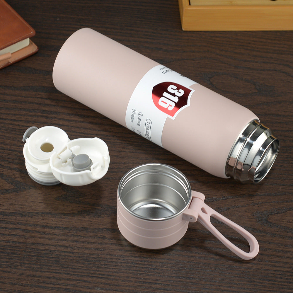 316 handle cup wholesale portable tea cup tea water separation large capacity car water cup full steel lid gift logo
