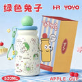 Cute new arrival high-looking cartoon stainless steel large-capacity thermos cup with cute hanging ornaments and portable water cup