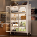 Household kitchen storage cabinet floor-standing multi-layer double door cabinet microwave dish storage cabinet movable storage rack