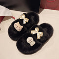 Home casual super popular kitten and small fish fur slippers women's casualnon-slip easy to wear fashioneasiest for match cotton slippers for women