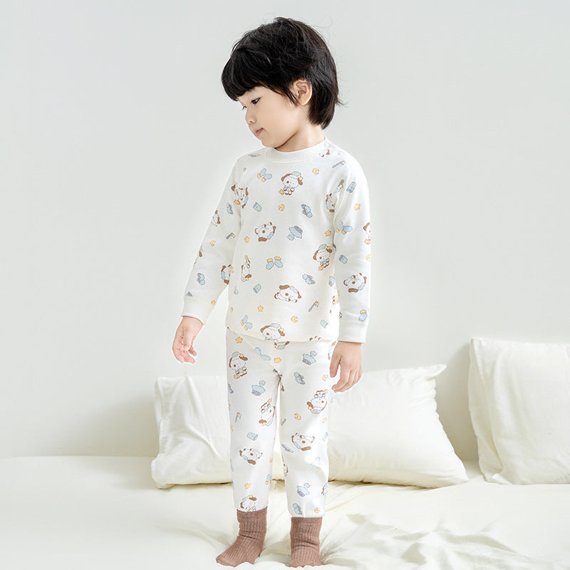 Kidsfall and winter shu velvet cloud-like cotton 300g autumn clothes high waist belly protection boneless type a heattechintimatessuit