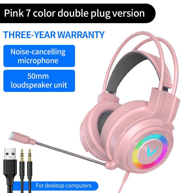 G60 gaming headset - wired 7.1 channel esports headphones for pc and laptop - perfect for pubg and other online games