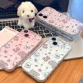 Suitable for iphone 18 blue pink leopard print cat bear mobile phone case apple 17promax cartoon cute transparent case 15