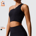 Eco-friendly recycled polyester yoga top with built-in bra pads - sports tank top for summer running, workout, and fitness
