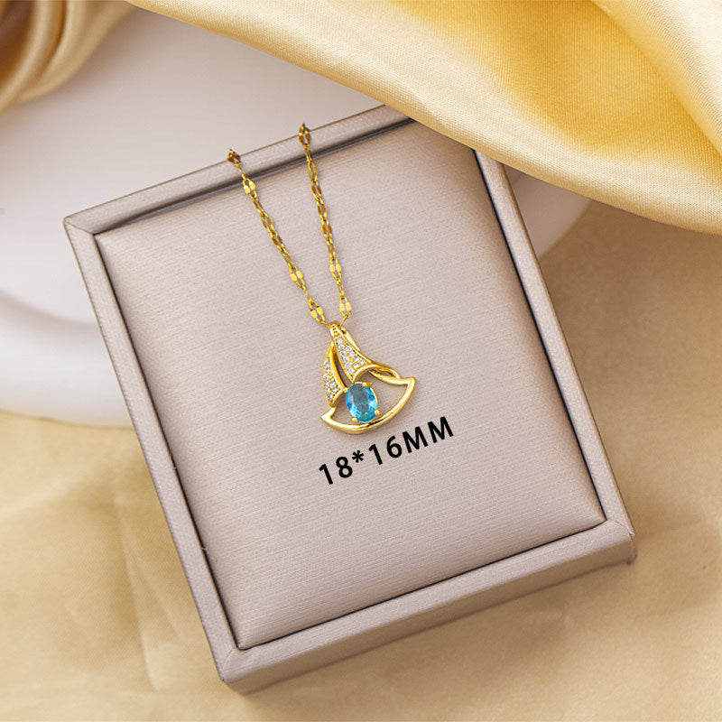 Customized high-end niche design accessible luxury 18k gold titanium steel pendant, direct from the source factory, odm customization available