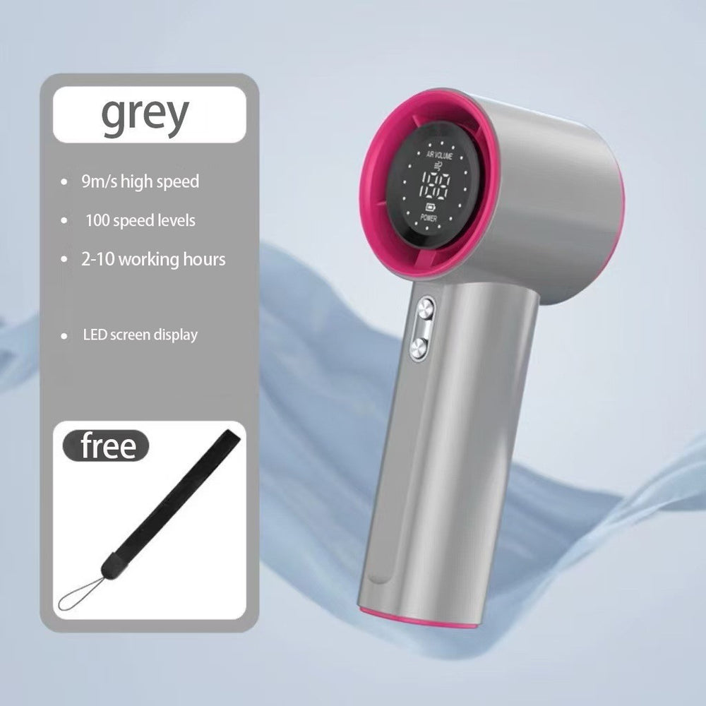 S001 hot model handheld small fan usb charging 100 levels digital display mini high speed handheld turbine violent fan
