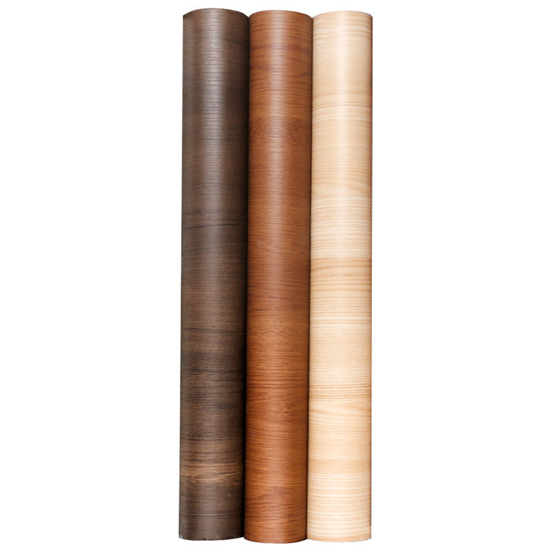 Cross-border exclusive wallpaper self-adhesive waterproof imitation wood grain pvc cabinet tables and chairs seamless furniture transformation sticker instant sticker