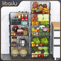 Jibaige kitchen vegetable basket storage rack floor-standing multi-layer fruit and vegetable storage multi-functional oven microwave pot rack