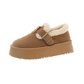Thick sole birkenstock short snow boots for women fleece-linedheattechpopular slip-on autumn winter2025new arrival bean cotton shoes