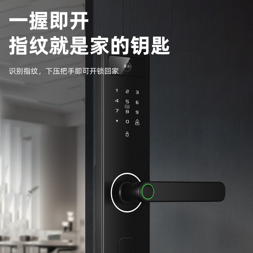 High-definition peephole viewer video intercom password lock - one-touch opening semiconductor fingerprint lock - semi-automatic smart door lock