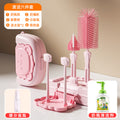 Portable silicone baby bottle brush - gentle cleaning brush for bottles - newborn bottle brush set for home use