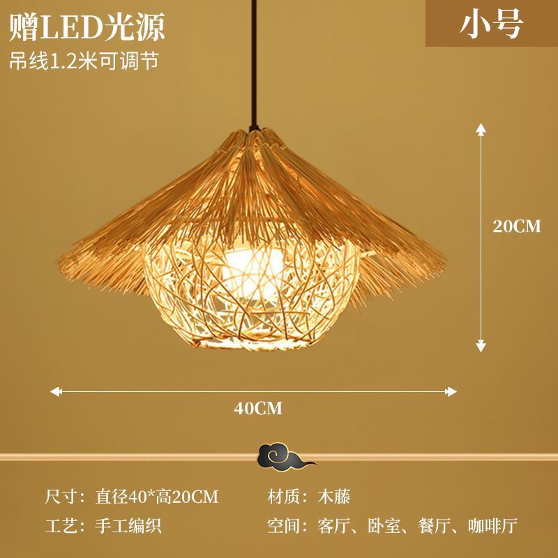 Straw hat chandelier southeast asian rattan creative bamboo art restaurant wedding store hotel b&b lampshade bamboo woven decorative chandelier