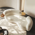 Italian normcore curved sofa designer beauty salon shaped cashew fabric sofa cashmere cream wabi-sabi style