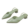 Exportplus size women's shoes 2026 spring and summer new arrival pointed thick heel medium heel flats women's back empty toe cap sandals women