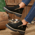 cross-border round toe side zipper martin boots ankle boots chunky heel new autumn/winter plus size women's ankle boots for export