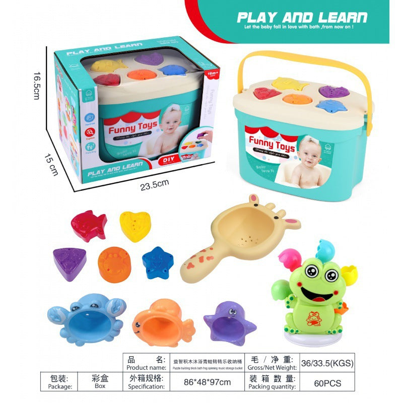 Cross-border  export stacking cup rainbow tower baby toy children's ring cup bath silicone stacking music