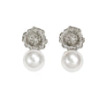 European and american cross-border fashion alloy flower stud earrings, french retro baroque pearl earrings, light luxury high-end earrings