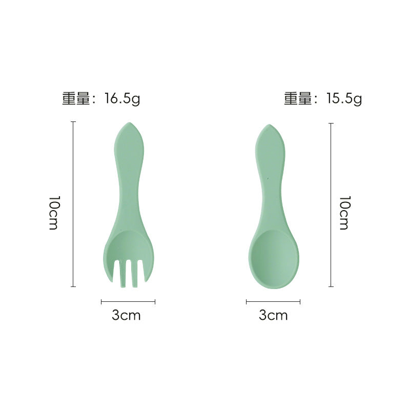 Silicone kids' meal set: baby food training suction bowl, food-grade fork and spoon, feeding utensils for babies