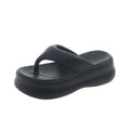 Summernew arrivalevathick sole flip-flops women's outwear height-increasing soft bottompure color flip-flops niche ins trend