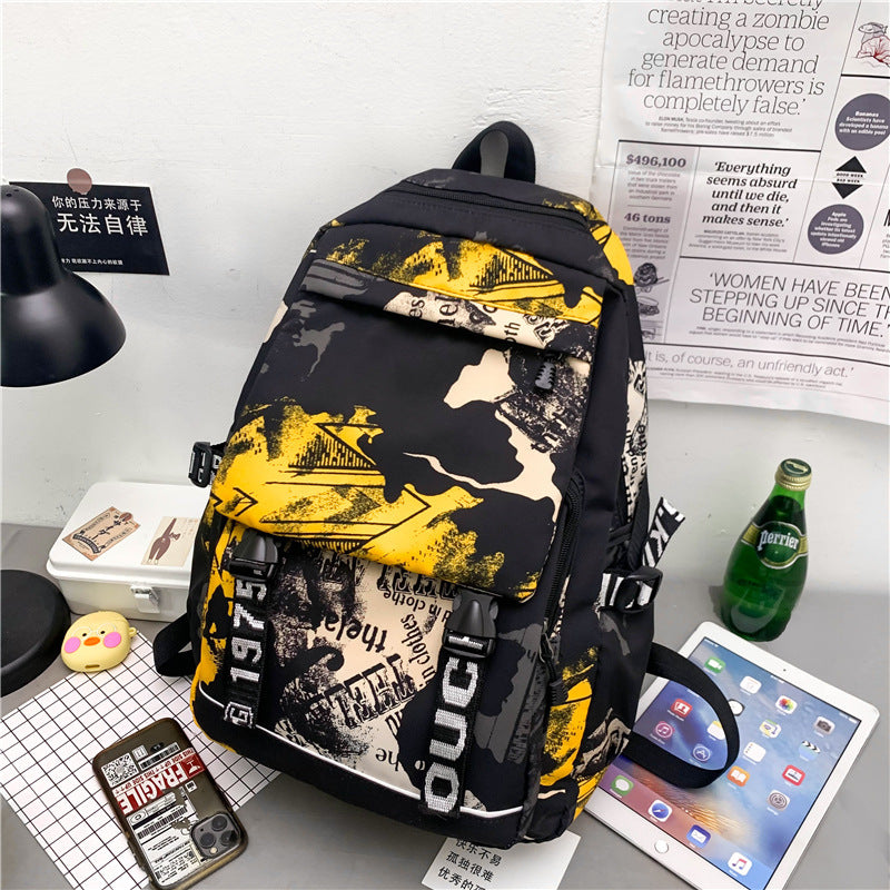 Backpack Women's Japanese Harajuku Large Capacity Junior High School Student School Bag Men's Trendy Cool Casual Versatile Sports Backpack