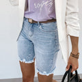 European and american summer new arrival cross-border  distressed denim shorts  fashion raw hem fringe jeans women's
