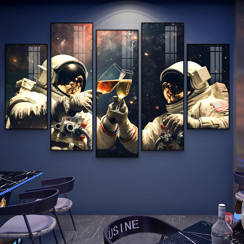 Bar wall decoration painting astronauts astronauts KTV background wall hanging painting Qingba pub nightclub box mural