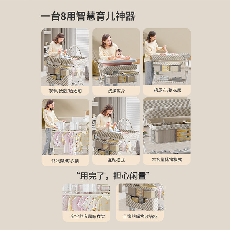 Newborn baby changing, bathing, massage, and touching table - multifunctional, portable, and foldable