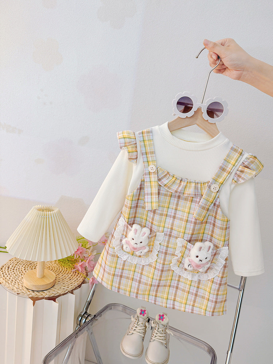 Wholesale foreign trade baby girl summer sweet princess dress  new style little girl fashionable cute faux two-piece