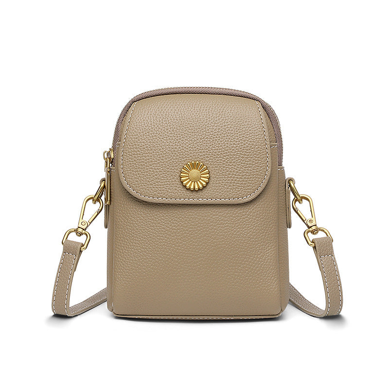 Casual leather mobile phone bag women's 2025 new lightweight messenger bag bag women's fashion mini high-end shoulder bag small