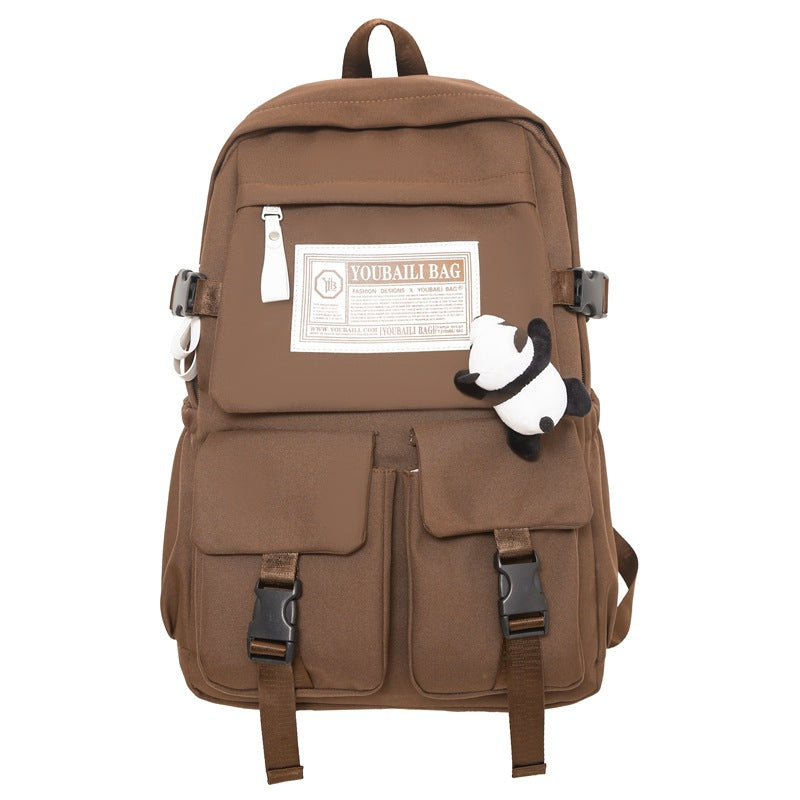 New travel backpack computer backpack casual solid color ultra-light junior high school students large-capacity schoolbag
