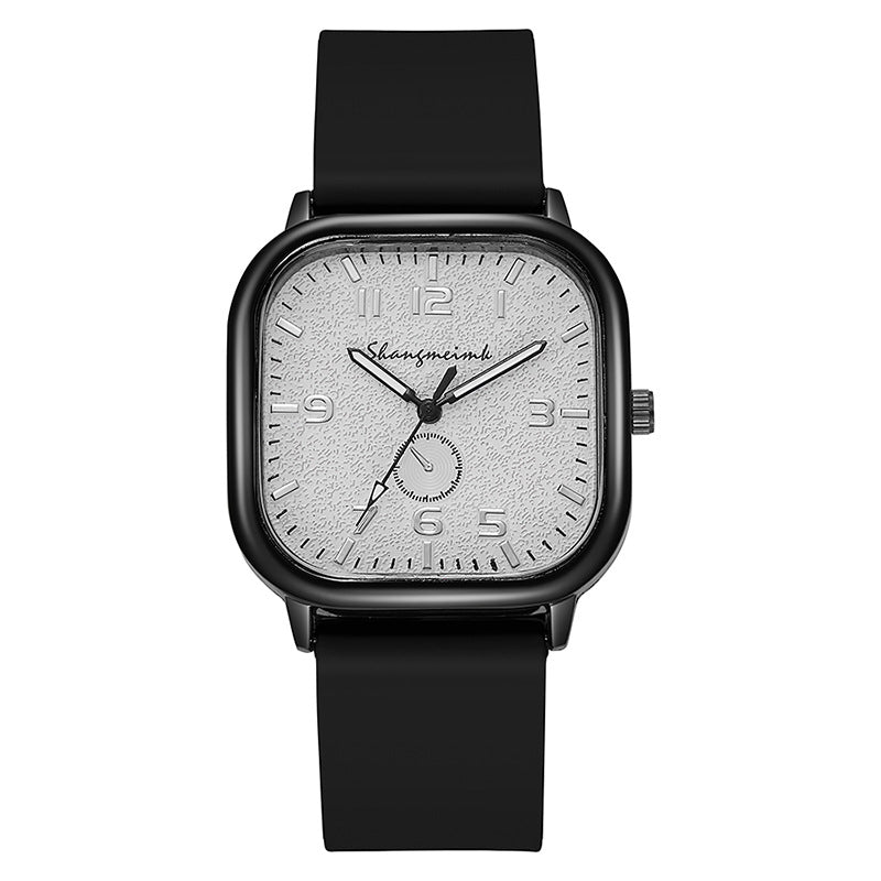 e-commerce square case personalized creative men's watch wholesale fashion retro silicone strap student quartz watch for men