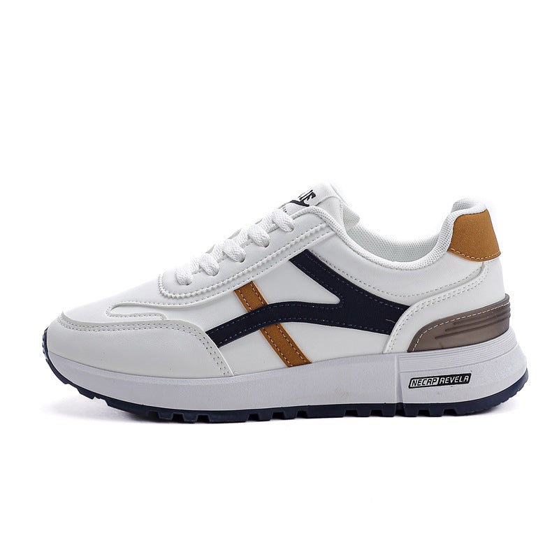 plus size women's shoes spring & fallnew arrival leather sneakers women's korean style flatscasual soft bottom running dad shoes