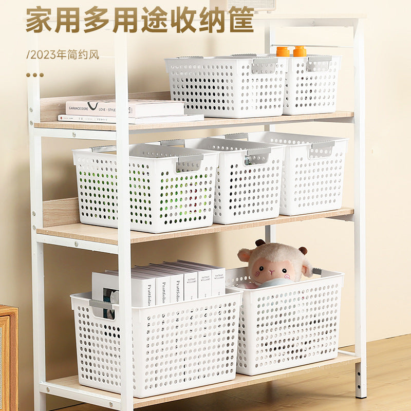 Miscellaneous storage box, household snacks, toys, plastic storage basket, dormitory desktop book storage box