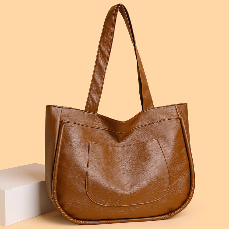 2025 new fashion cross-border women's bag - high-quality versatile tote bag, large capacity shoulder bag, minimalist commuter bag, mom bag
